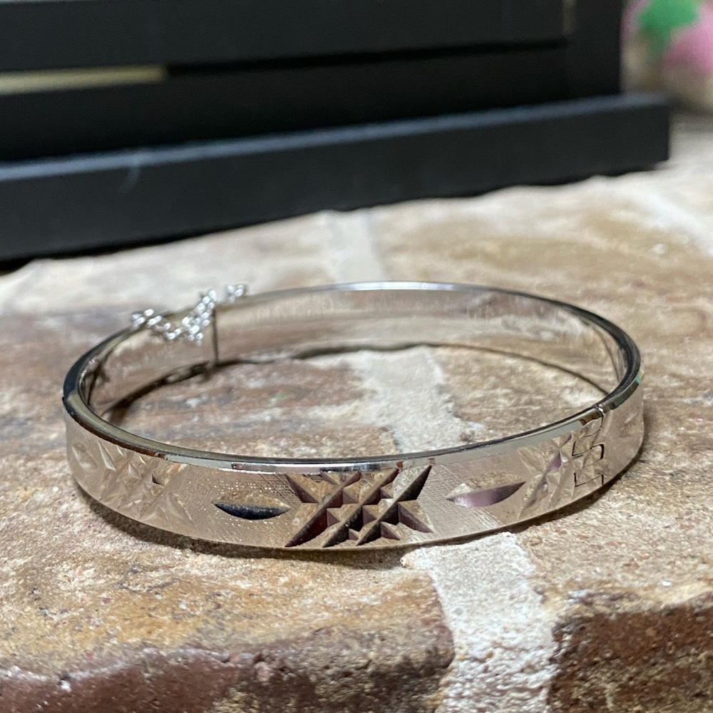 18K Gold Plated Bangle Vintage 1960s Mid Century Jewelry